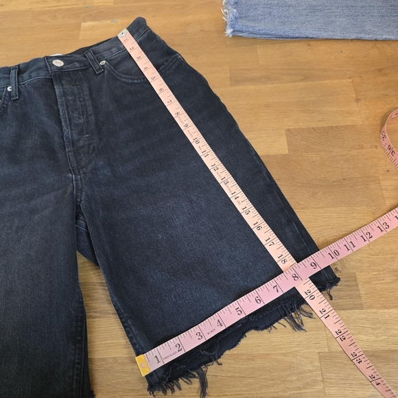 Agolde 90's Pinch Waist Nix Denim Jean Shorts Black Dark Modest 27 - Picture 7 of 9